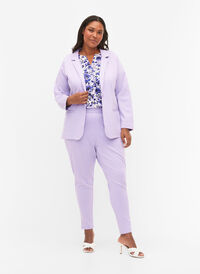 Croppade byxor med fickor, Purple Rose, Model