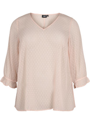 Blus med 3/4-ärmar och struktur från FLASH, Adobe Rose, Packshot image number 0