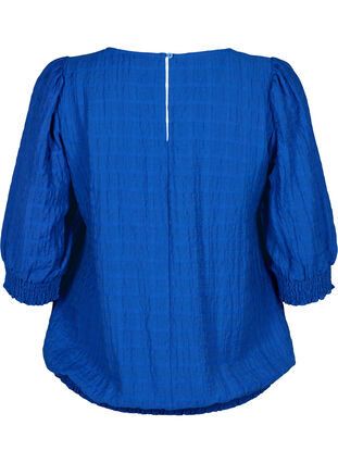 Smockblus med lyocell (TENCEL™), Strong Blue, Packshot image number 1