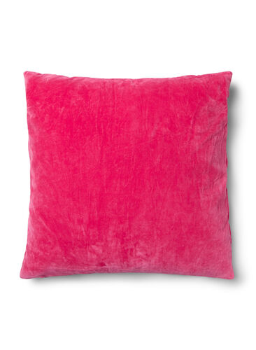 Randigt kuddfodral i velour, Fandango Pink Comb, Packshot image number 1