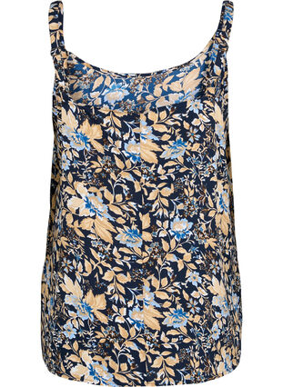 FLASH - Topp med tryck, Brown Blue Flower, Packshot image number 1