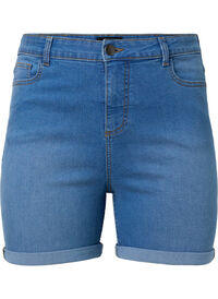 Jeansshorts med hög midja och slim fit