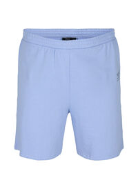 Shorts i sweatshirtmaterial med texttryck