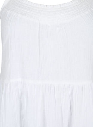 Enfärgad klänning i bomull, Bright White, Packshot image number 2