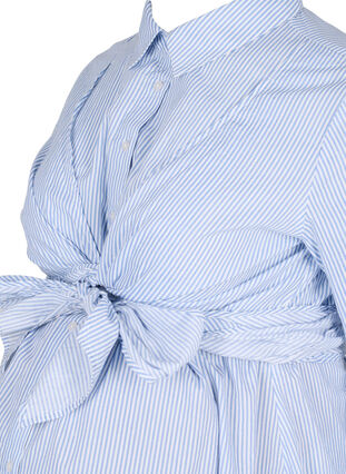 Skjortklänning för gravida i bomull , Blue Stripe, Packshot image number 2