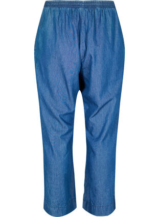 Löst sittande denimbyxor i lyocell (TENCEL™), Dark Blue, Packshot image number 1