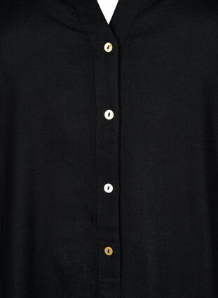 Lång skjortklänning med 3/4-ärmar, Black, Packshot image number 2