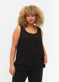 Ärmlös topp i viskos, Black , Model