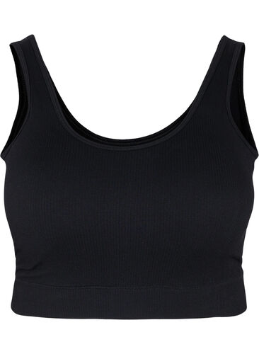 Sömlös bh med uttagbara inlägg, Black, Packshot image number 0
