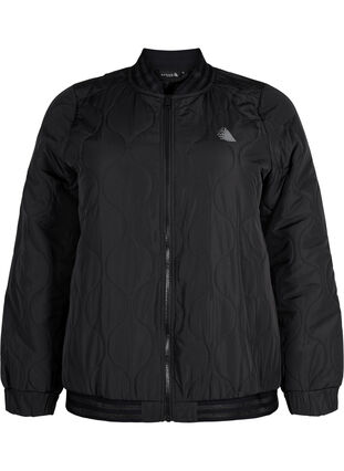 Bomberjacka med fickor och glitter, Black, Packshot image number 0
