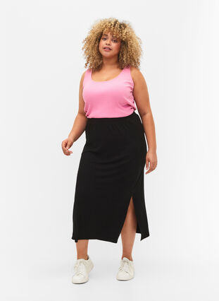 2-pack ribbad bas-tanktop , Rosebloom/Black, Model image number 2