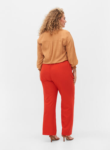 Lösa byxor med resår, Fiery Red, Model image number 1