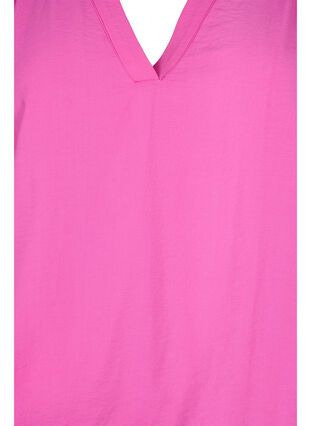 V-ringad blus i viskos, Raspberry Rose, Packshot image number 2