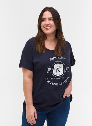 T-shirt i bomull med tryck, Night Sky BROOKLYN, Model image number 0