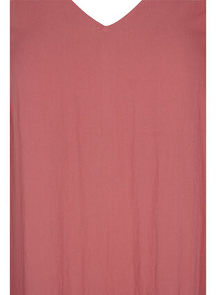 Kortärmad viskosklänning med v-ringning, Withered Rose, Packshot image number 2