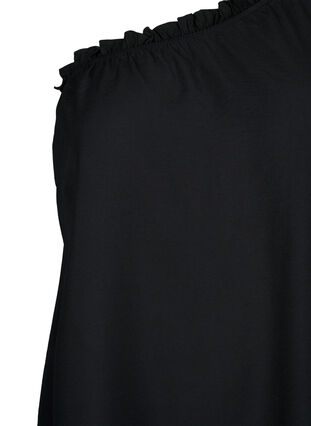 One shoulder-klänning i viskos, Black, Packshot image number 2