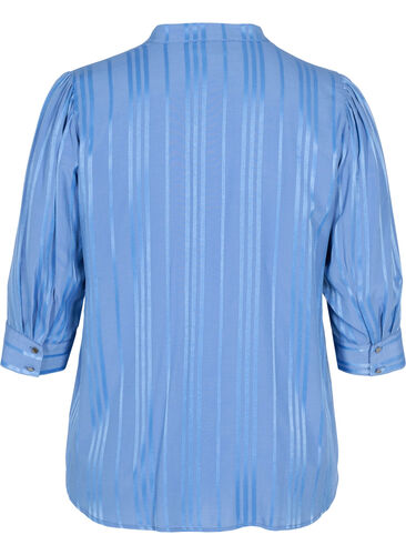 Blus med 3/4-ärmar och v-ringning, Coastal Fjord, Packshot image number 1