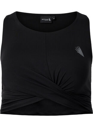 Sport-bh med kryssdetalj, Black, Packshot image number 0
