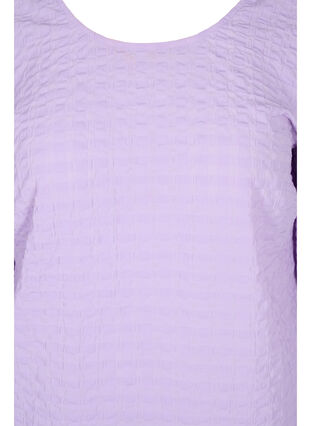 Strukturerad blus med 3/4 ärmar, Lavendula, Packshot image number 2