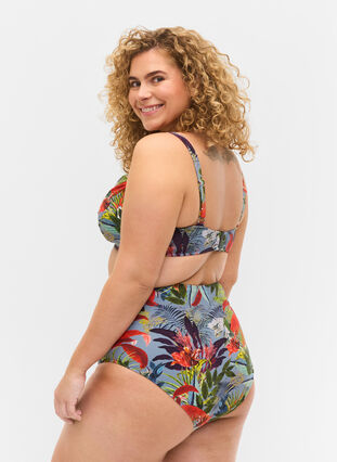 Bikiniunderdel med hög midja och blommigt tryck, Citadel AOP, Model image number 1