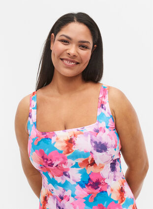 Baddräkt med tryck, Pink Flower, Model image number 2