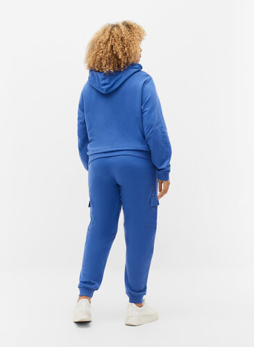 Sweatpants med cargofickor, Dazzling Blue, Model image number 1