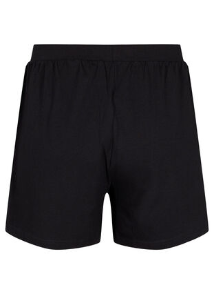 Löst sittande pyjamasshorts i bomullsmix, Black, Packshot image number 1