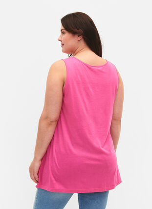 Topp med a-linjeform och rund hals, Shocking Pink, Model image number 1