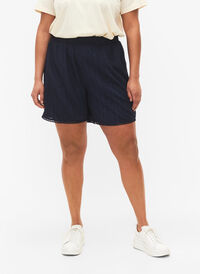 Shorts med struktur, Navy Blazer, Model