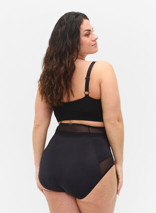 Trosa med mesh och extra hög midja, Black, Model image number 1