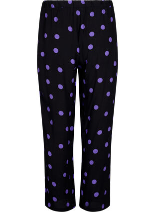 Prickiga byxor i viskos, Black w. Purple Dot, Packshot image number 1