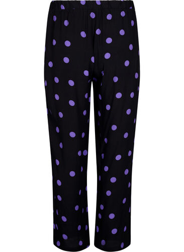 Prickiga byxor i viskos, Black w. Purple Dot, Packshot image number 1