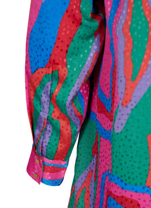 Lång tryckt skjorta, Colorfull Art Print, Packshot image number 3