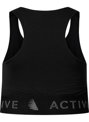 Sport-bh med kryssdetalj, Black, Packshot image number 1