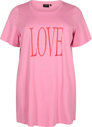 Oversized t-shirt med tryck , Rosebloom W. Love, Packshot image number 0