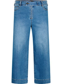 Croppade jeans med vida ben
