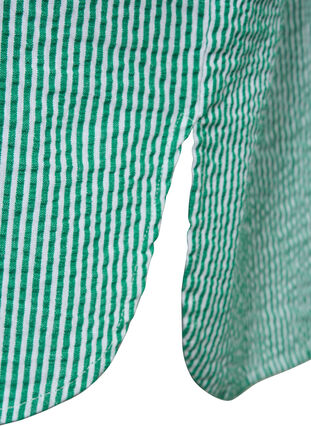 Randig bomullsskjorta med 3/4-ärmar, Jolly Green Stripe, Packshot image number 3