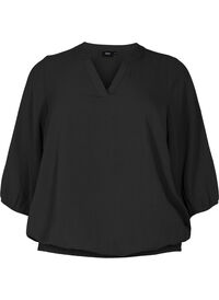 Blus med smock och 3/4-ärmar