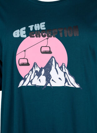 T-shirt i bomull med tryck, Deep Teal/Sea Pink, Packshot image number 2