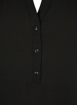 V-ringad blus med korta ärmar, Black, Packshot image number 2