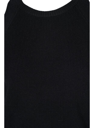 Stickad tröja med öppen axel, Black, Packshot image number 2