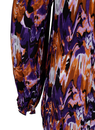 Långärmad viskosblus med tryck, Pansy AOP, Packshot image number 3