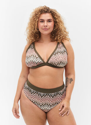 Mönstrade bikinitrosor med hög midja, Beech AOP, Model image number 0