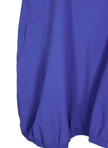 Ärmlös klänning i bomull, Dazzling Blue, Packshot image number 3
