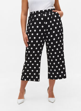 Lösa byxor med ankellängd, Black Dot, Model image number 2