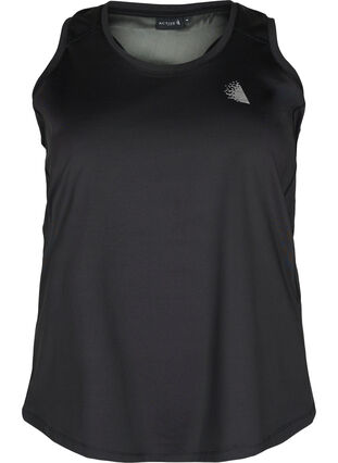 Träningstopp med brottarrygg och mesh, Black, Packshot image number 0